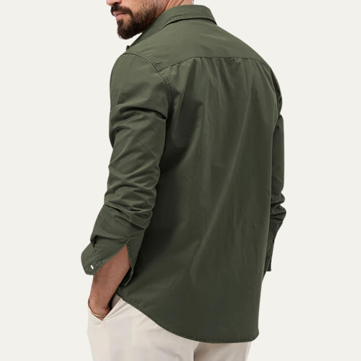 Chemise à manches longues pour homme avec deux poches poitrine 6