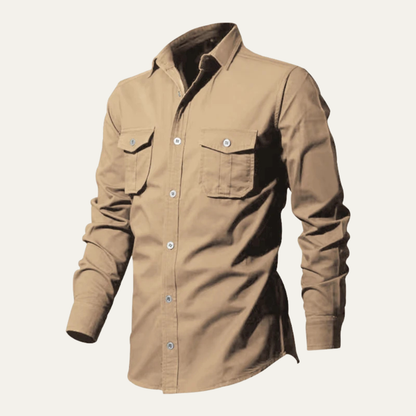 Chemise à manches longues pour homme avec deux poches poitrine 9