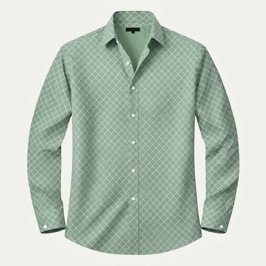Chemise à manches longues pour homme avec imprimé géométrique 3