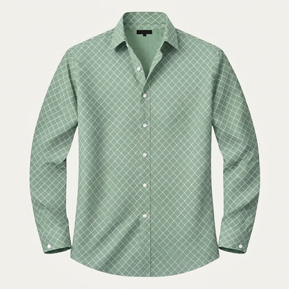 Chemise à manches longues pour homme avec imprimé géométrique 3