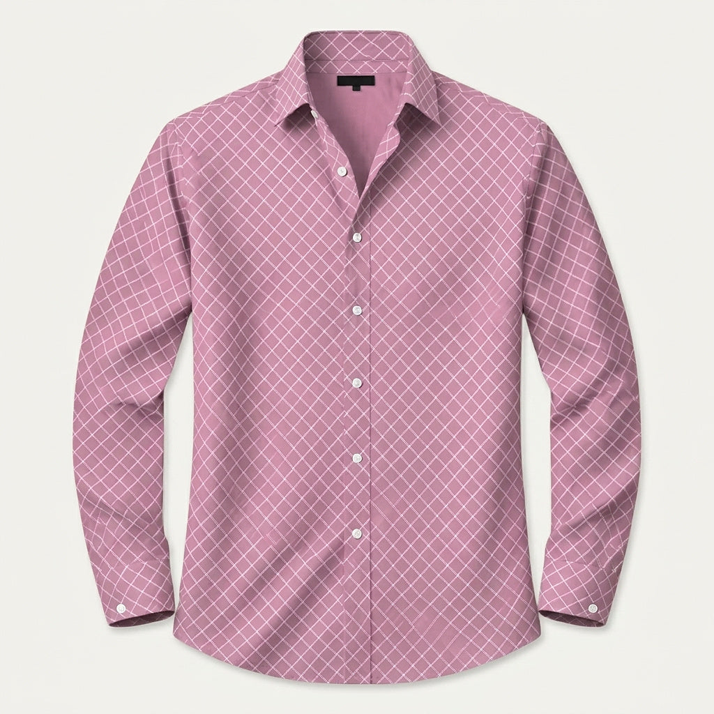 Chemise à manches longues pour homme avec imprimé géométrique 6