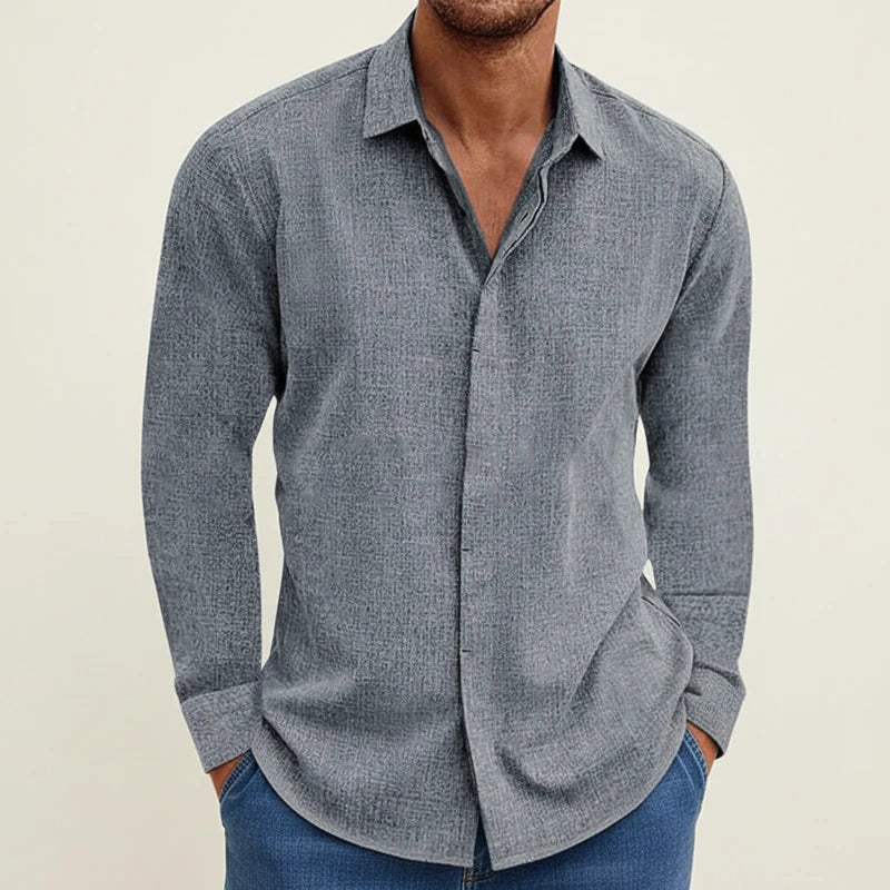 Chemise à manches longues texturée pour homme 2
