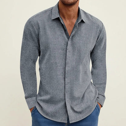 Chemise à manches longues texturée pour homme 2