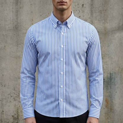 Chemise à rayures boutonnée pour homme 3