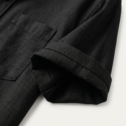 Chemise homme à manches courtes et col mao 11