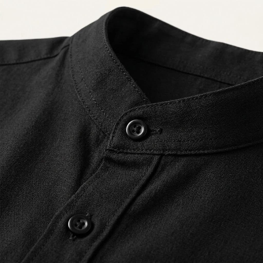 Chemise homme à manches courtes et col mao 12