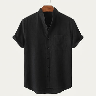 Chemise homme à manches courtes et col mao 2