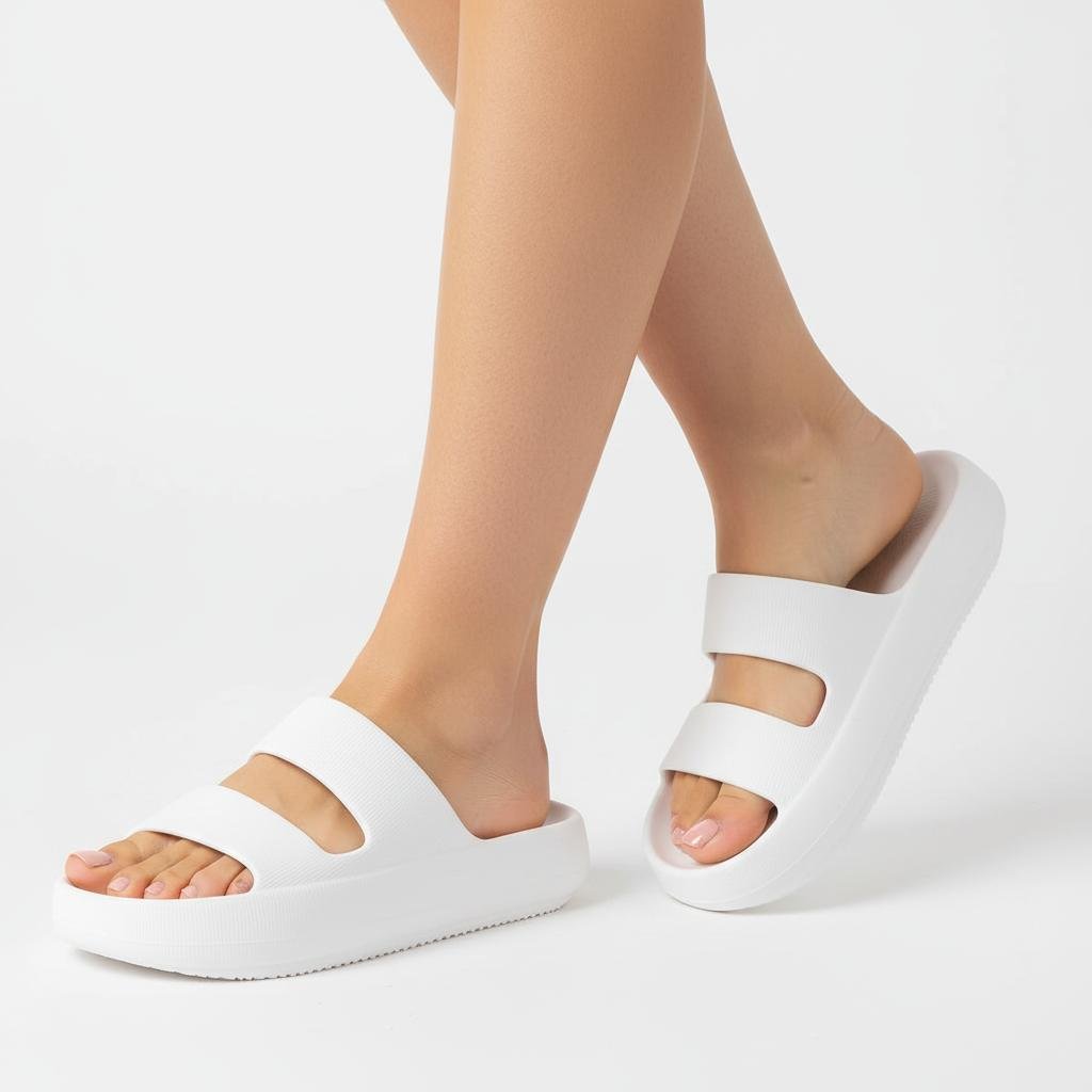 Claquettes à enfiler à deux brides pour femme 2