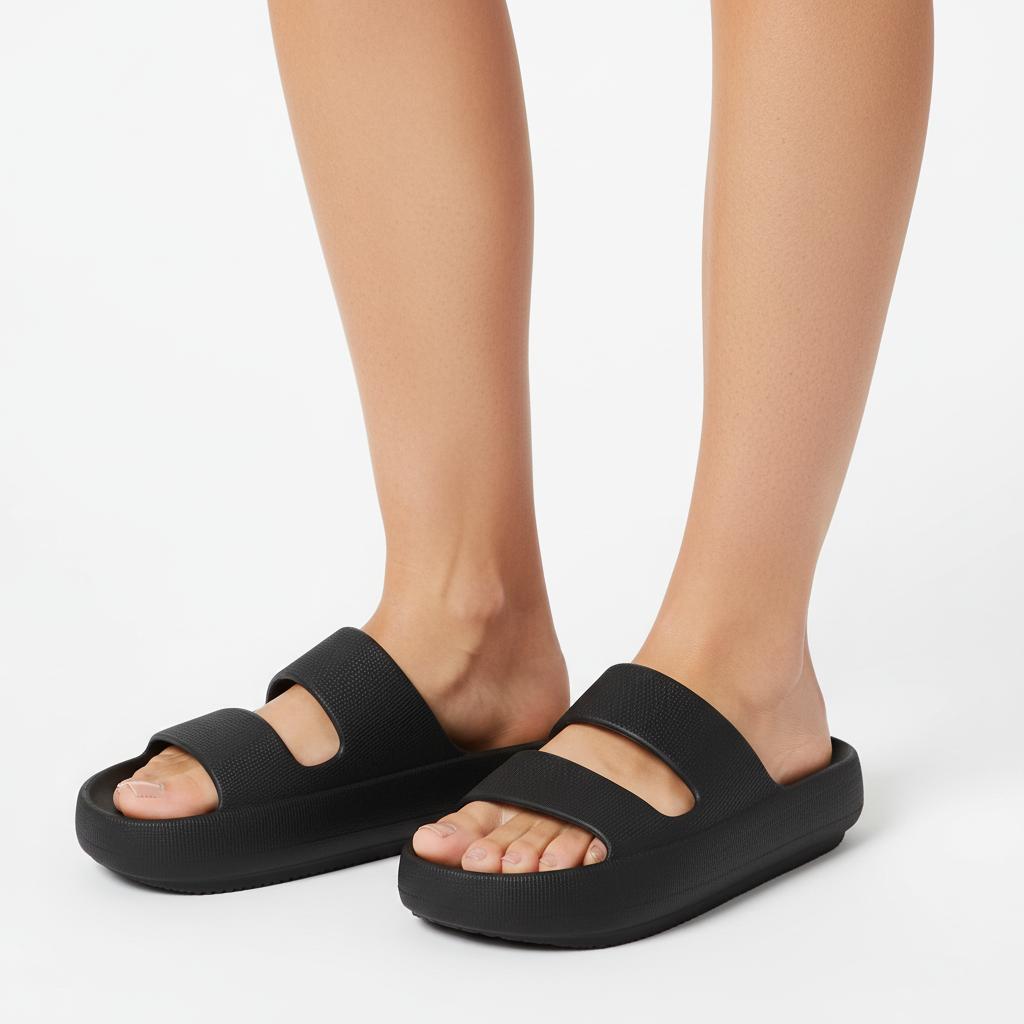 Claquettes à enfiler à deux brides pour femme 4