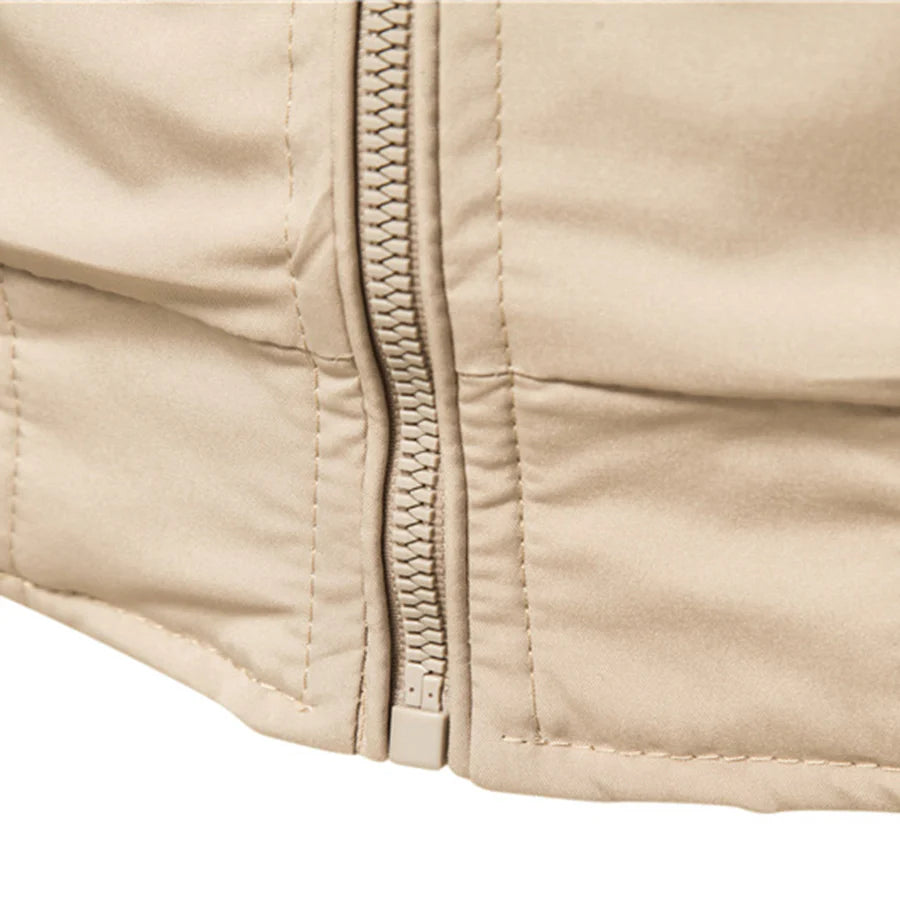 Blouson Bomber Homme avec Fermeture Zippée et Finitions Côtelées