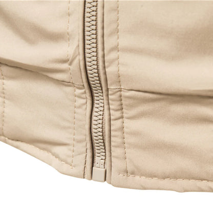 Blouson Bomber Homme avec Fermeture Zippée et Finitions Côtelées