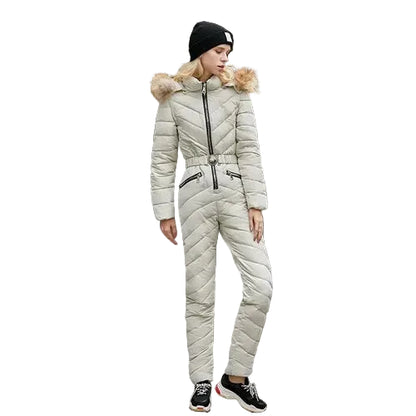 Combinaison De Ski Femme Capuche Ceinture-Gigié