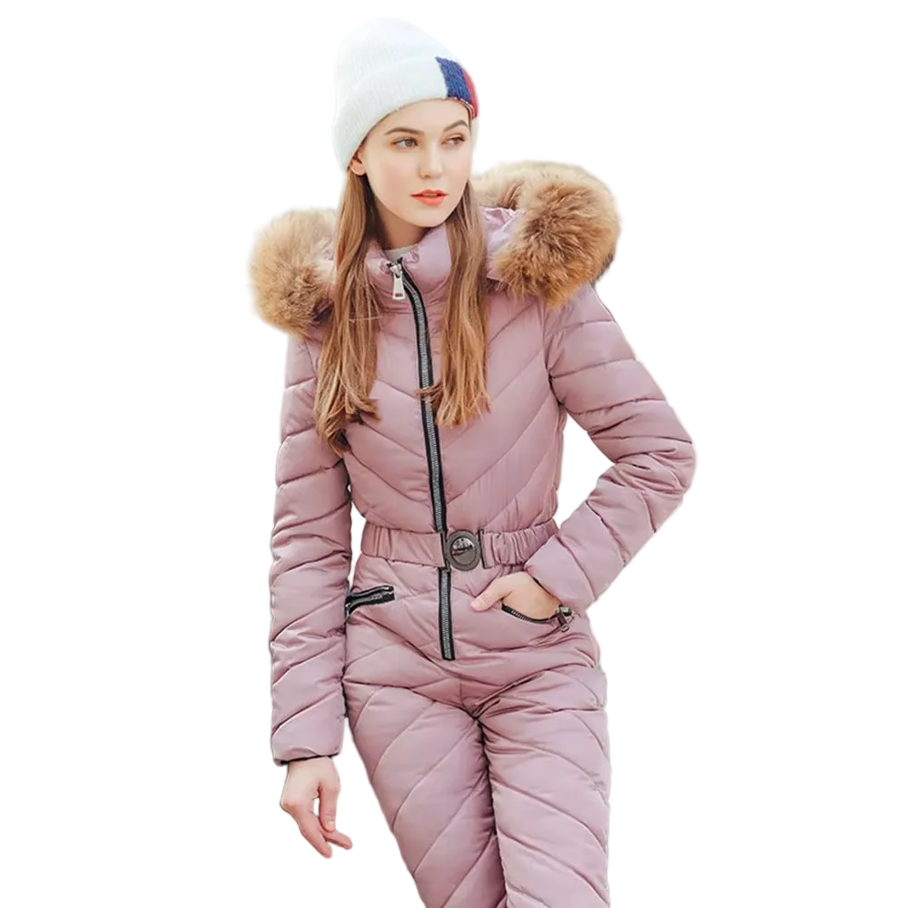 Combinaison De Ski Femme Capuche Ceinture-Gigié
