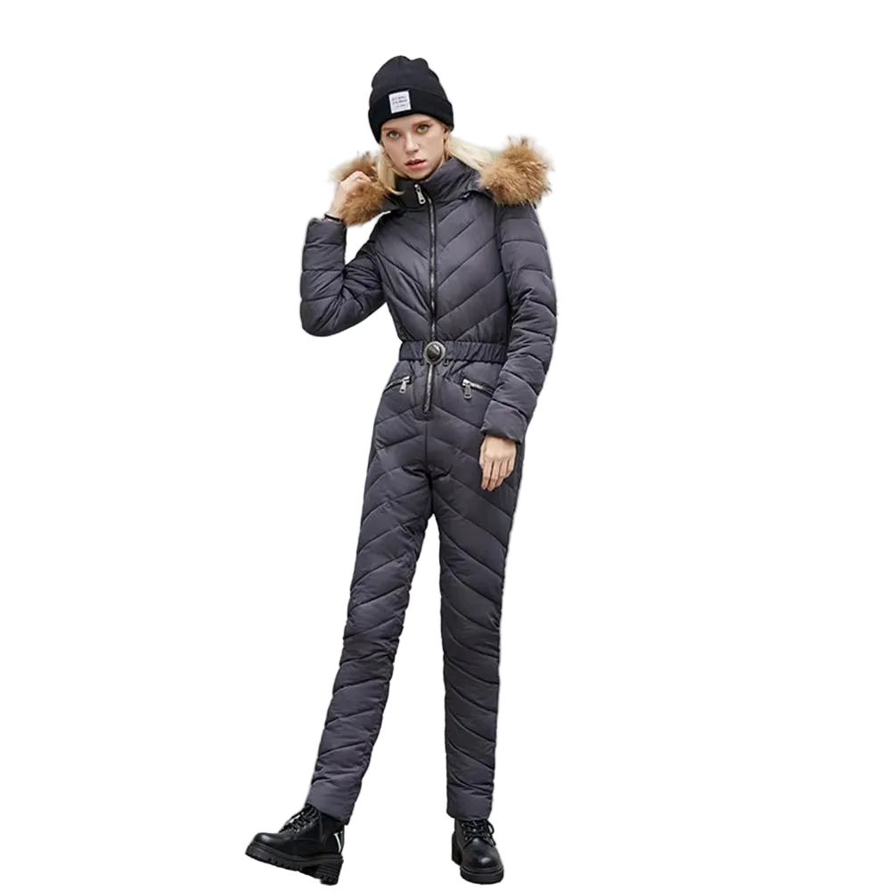 Combinaison De Ski Femme Capuche Ceinture-Gigié