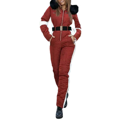 Combinaison De Ski Femme Capuche Ceinture-Gigié
