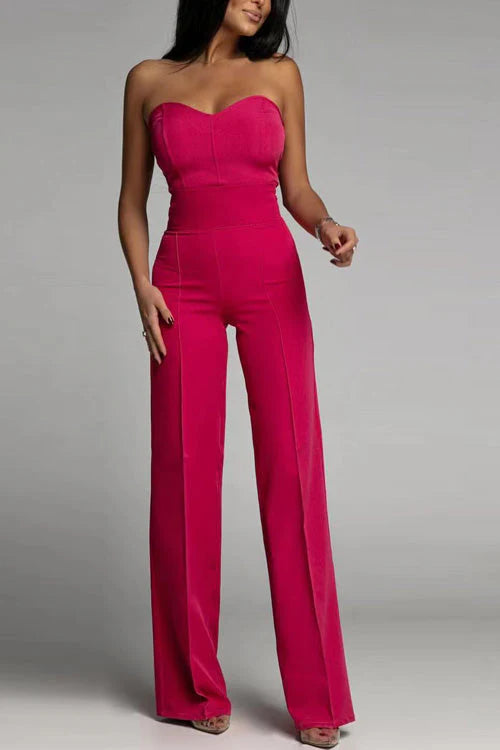 Combinaison Pantalon Femme "Soirée Chic" Bustier & Jambes Larges-Gigié