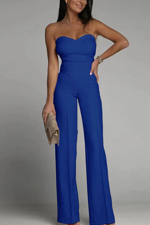 Combinaison Pantalon Femme "Soirée Chic" Bustier & Jambes Larges-Gigié