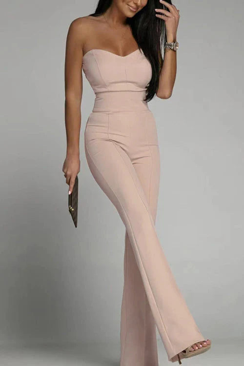 Combinaison Pantalon Femme "Soirée Chic" Bustier & Jambes Larges-Gigié
