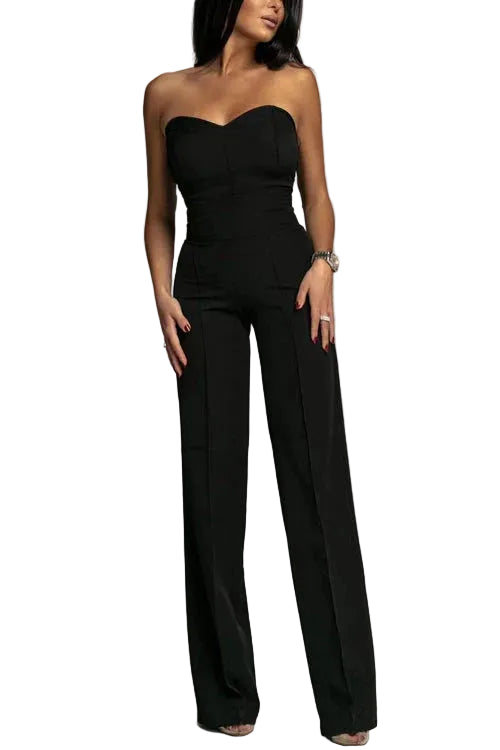 Combinaison Pantalon Femme "Soirée Chic" Bustier & Jambes Larges-Gigié