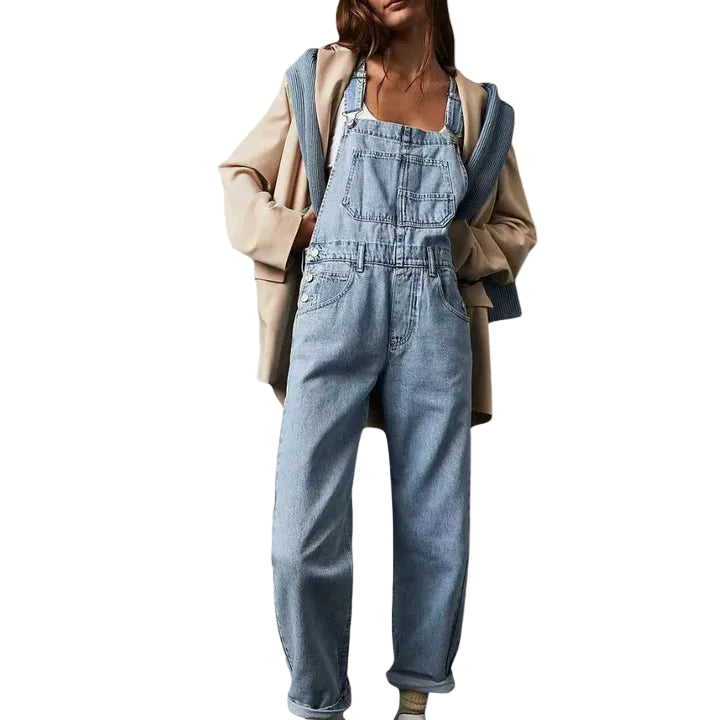 Combinaison salopette en jean pour femme avec bretelles réglables-Jumpsuits for women-Gigié
