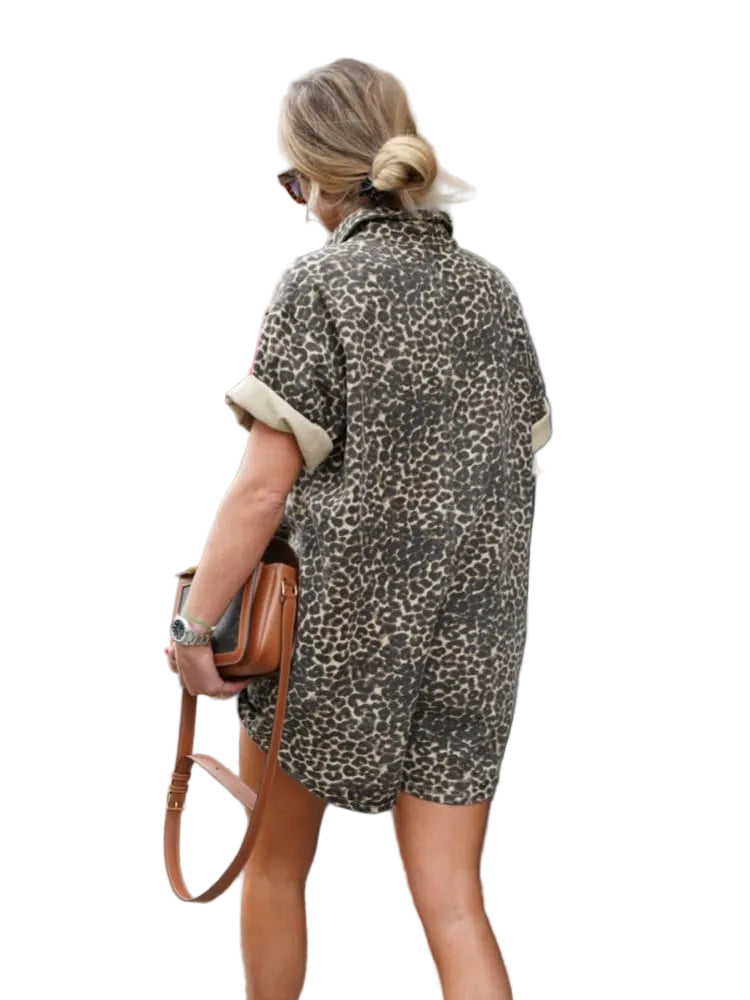 Combishort Femme Imprimé Léopard-Gigié