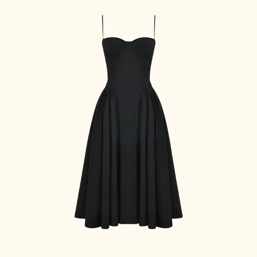 Robe midi femme à motif floral avec fines bretelles