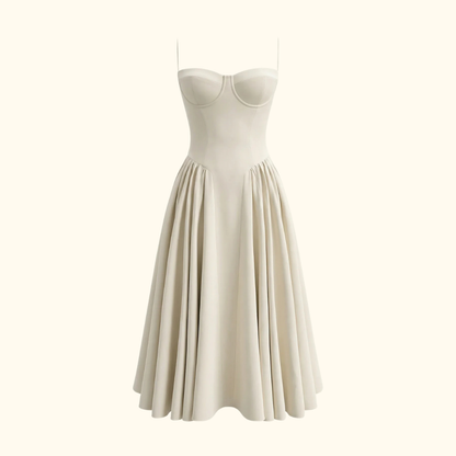 Robe midi femme à motif floral avec fines bretelles