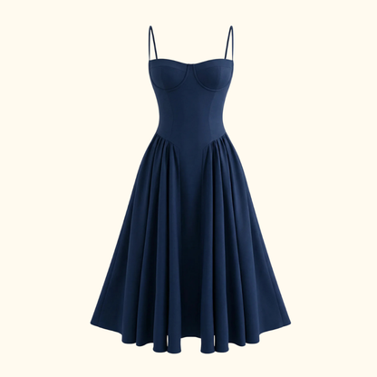 Robe midi femme à motif floral avec fines bretelles