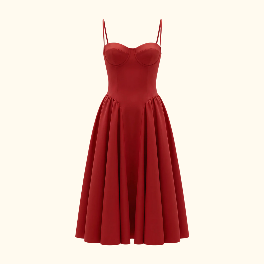 Robe midi femme à motif floral avec fines bretelles