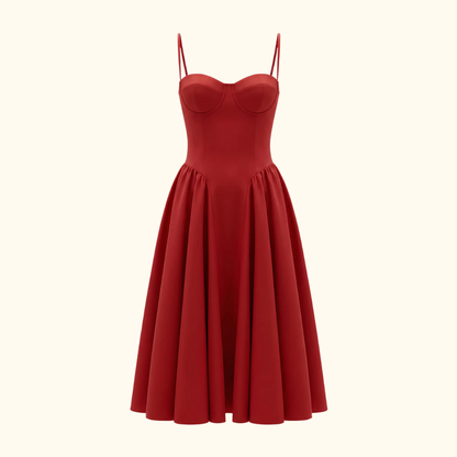 Robe midi femme à motif floral avec fines bretelles