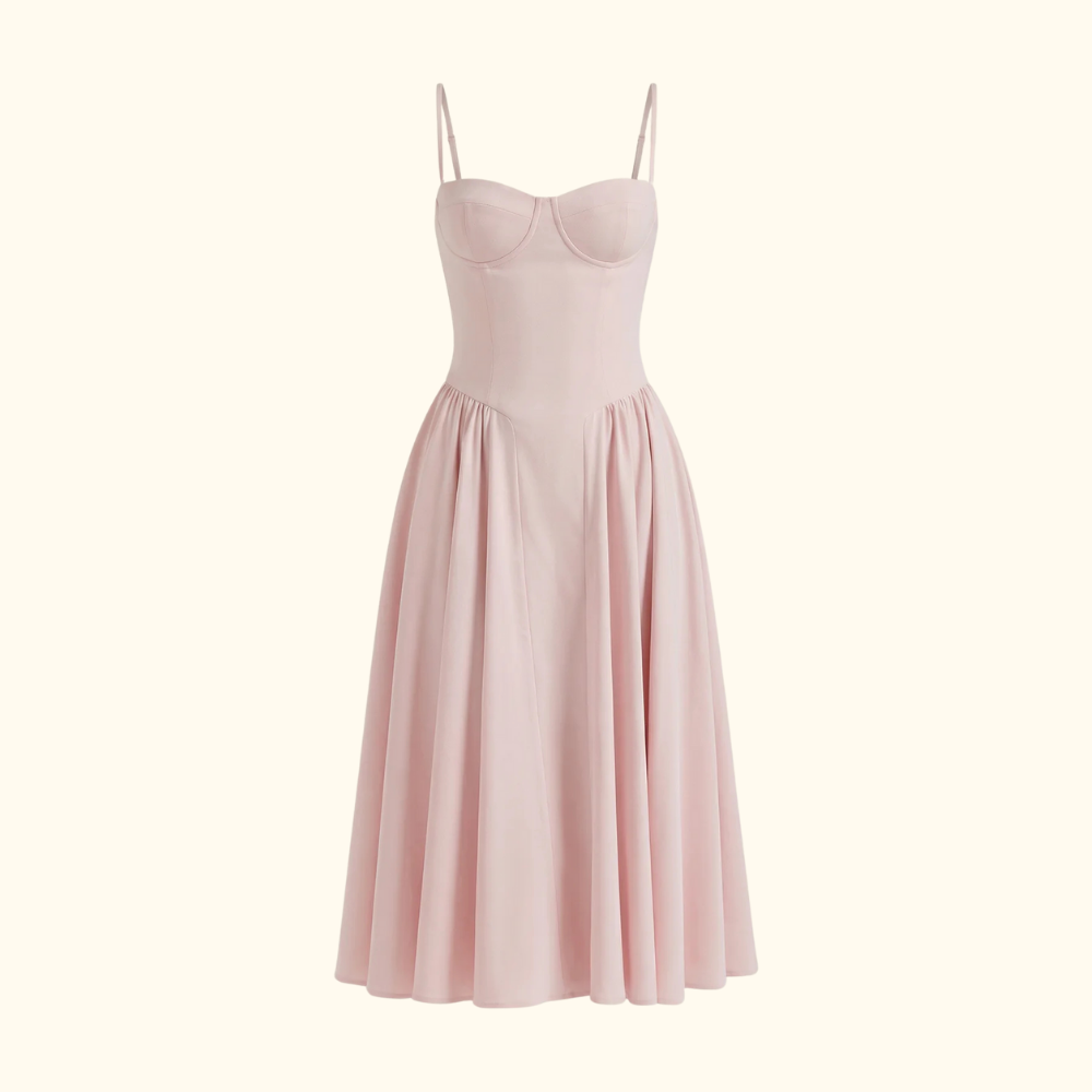 Robe midi femme à motif floral avec fines bretelles