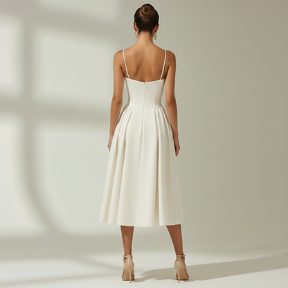 Robe midi femme à motif floral avec fines bretelles