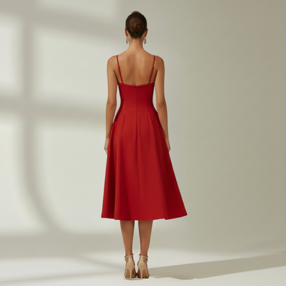 Robe midi femme à motif floral avec fines bretelles