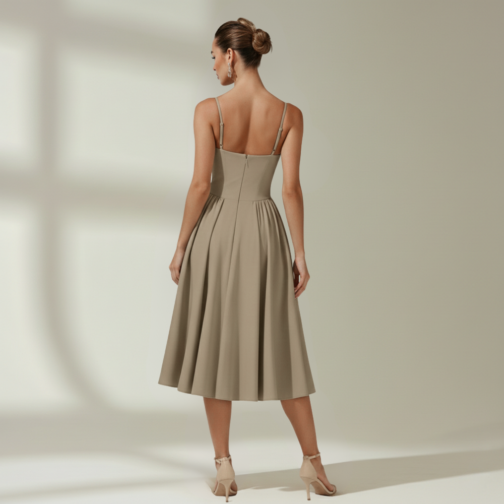 Robe midi femme à motif floral avec fines bretelles
