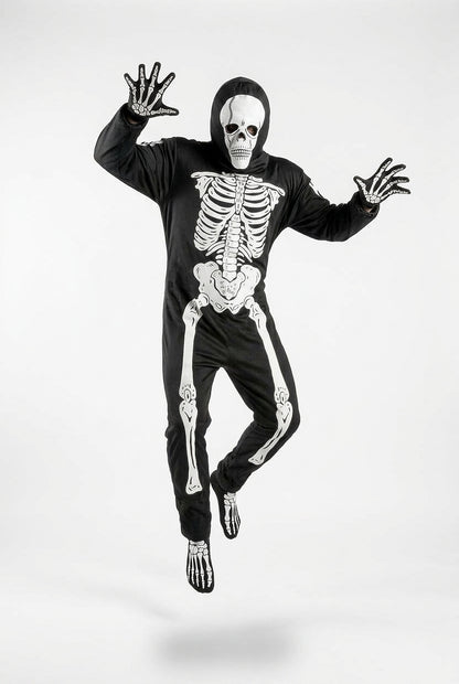 Costume d'Halloween squelette unisexe avec masque 2