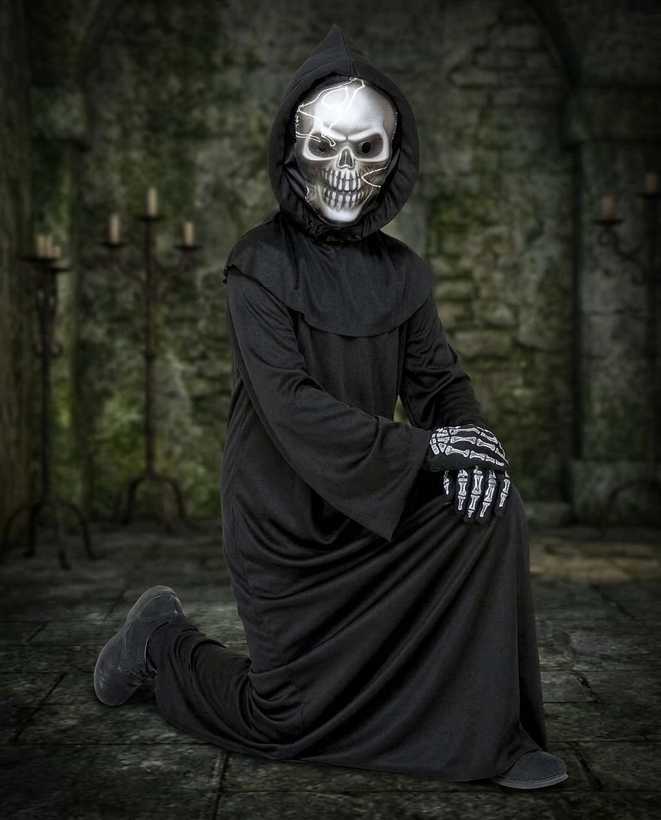 Costume d'Halloween unisexe de la Faucheuse avec masque 2