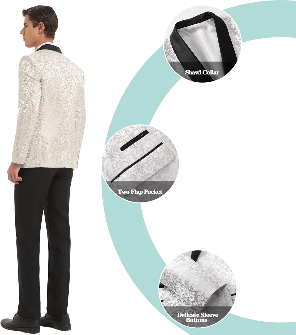 Costume homme à motifs avec veste et pantalon 20