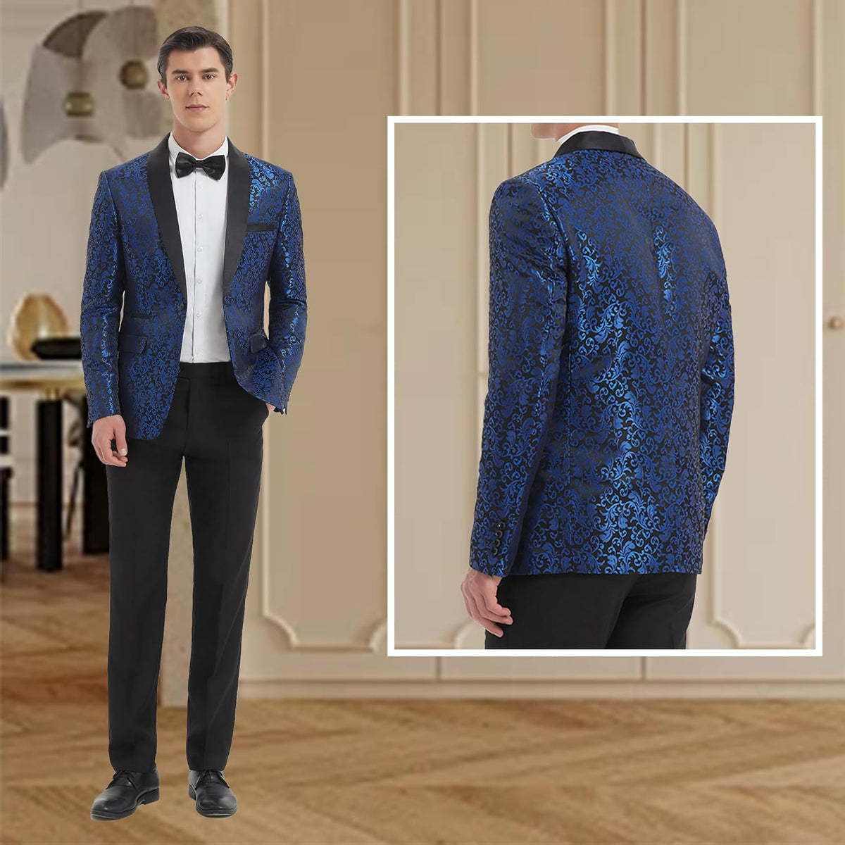 Costume homme à motifs avec veste et pantalon 36