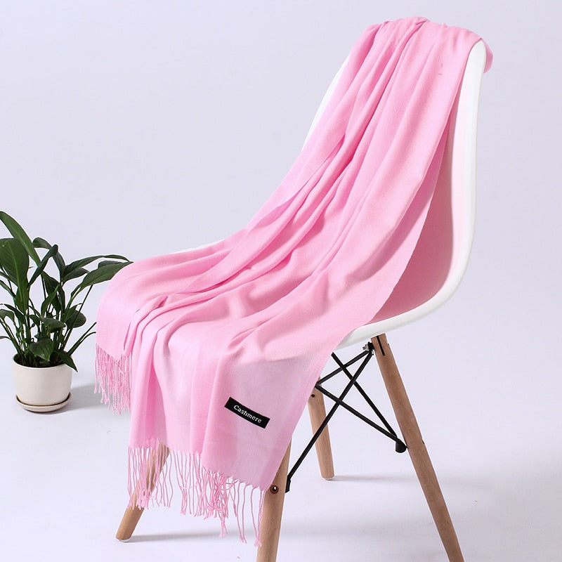 Écharpe rectangulaire unisexe à franges 25