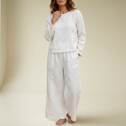 Ensemble assorti en lin à jambes larges pour femme 6