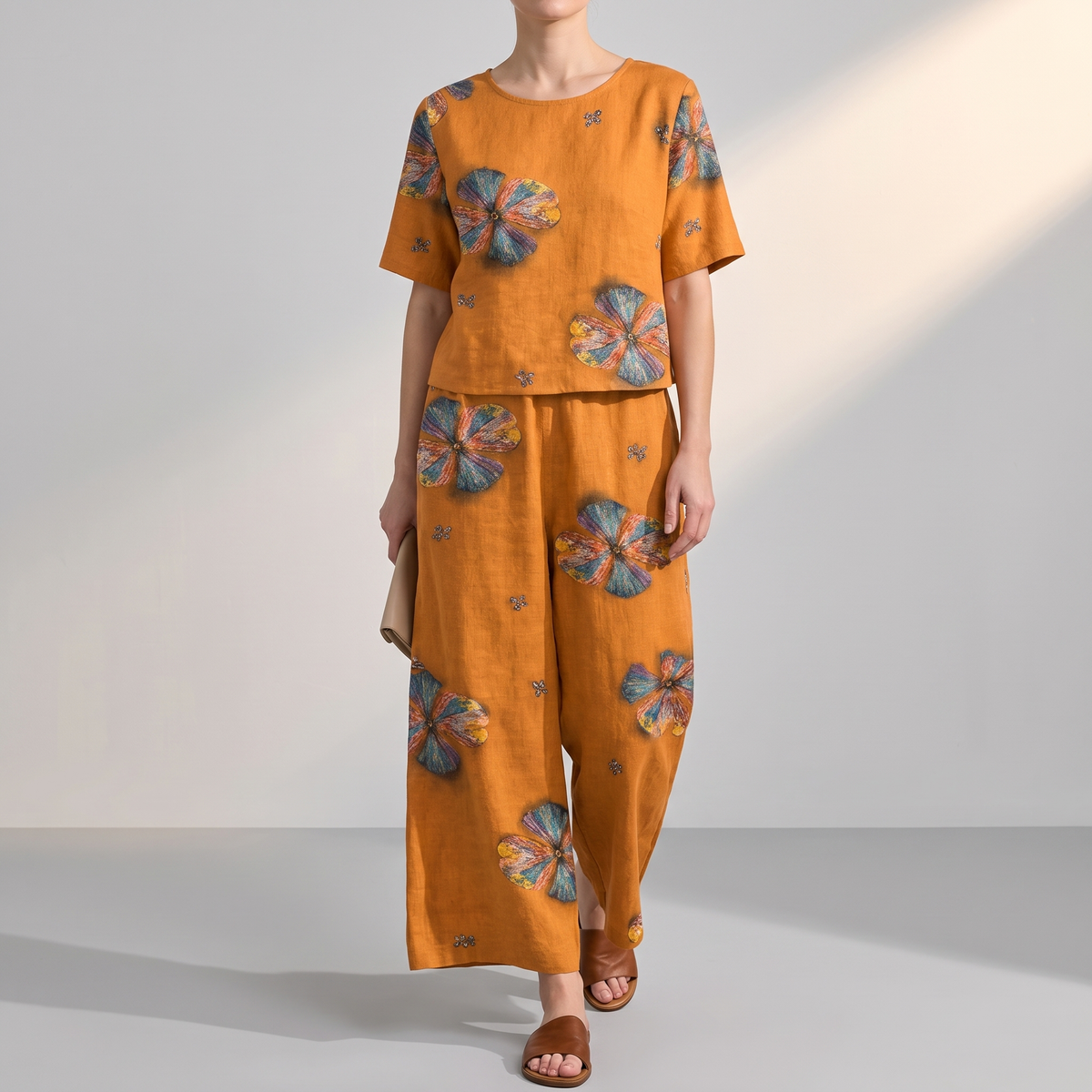 Ensemble coordonné pour femme avec imprimé cernes d'arbre 14
