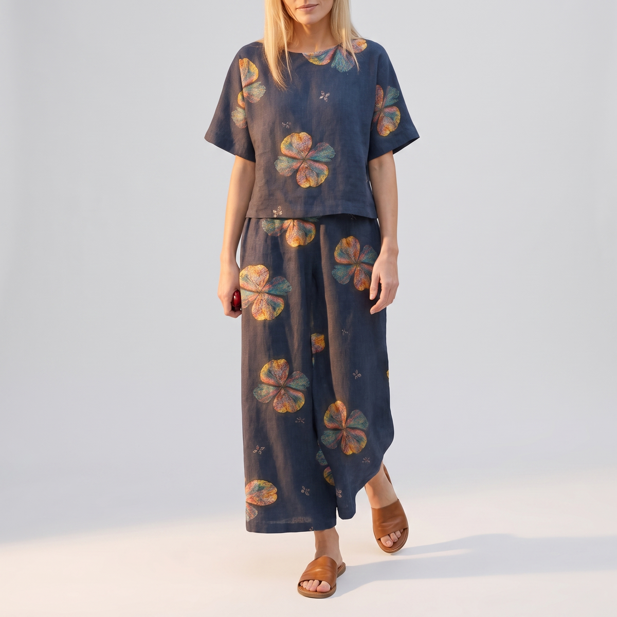 Ensemble coordonné pour femme avec imprimé cernes d'arbre 2