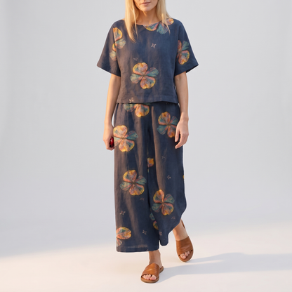 Ensemble coordonné pour femme avec imprimé cernes d'arbre 2