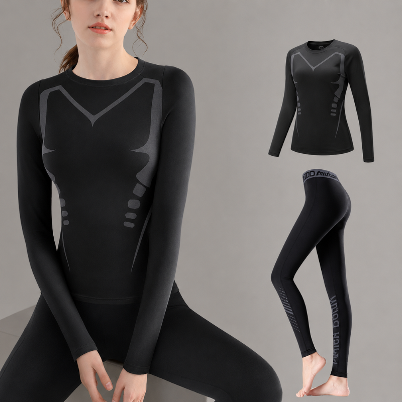 Ensemble de couche de base à manches longues pour femme 2