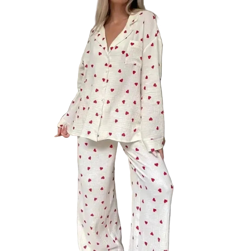 Pyjama Femme Deux Pièces Motif Cœurs & Confort Doux-Gigié