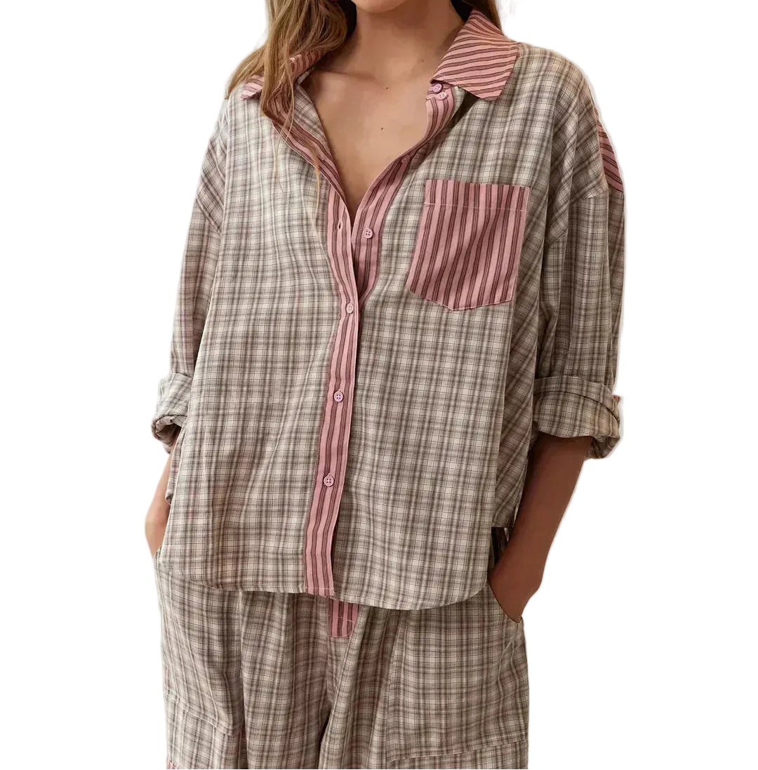Ensemble Pantalon Femme 2 Pièces À Carreaux-Gigié