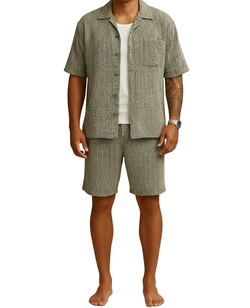 Ensemble homme chemise à manches courtes et short