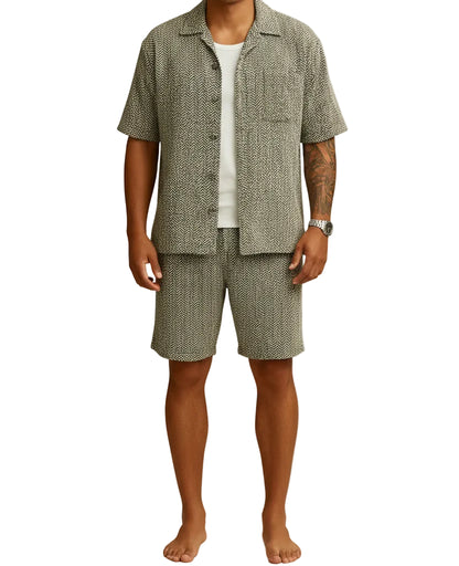 Ensemble homme chemise à manches courtes et short