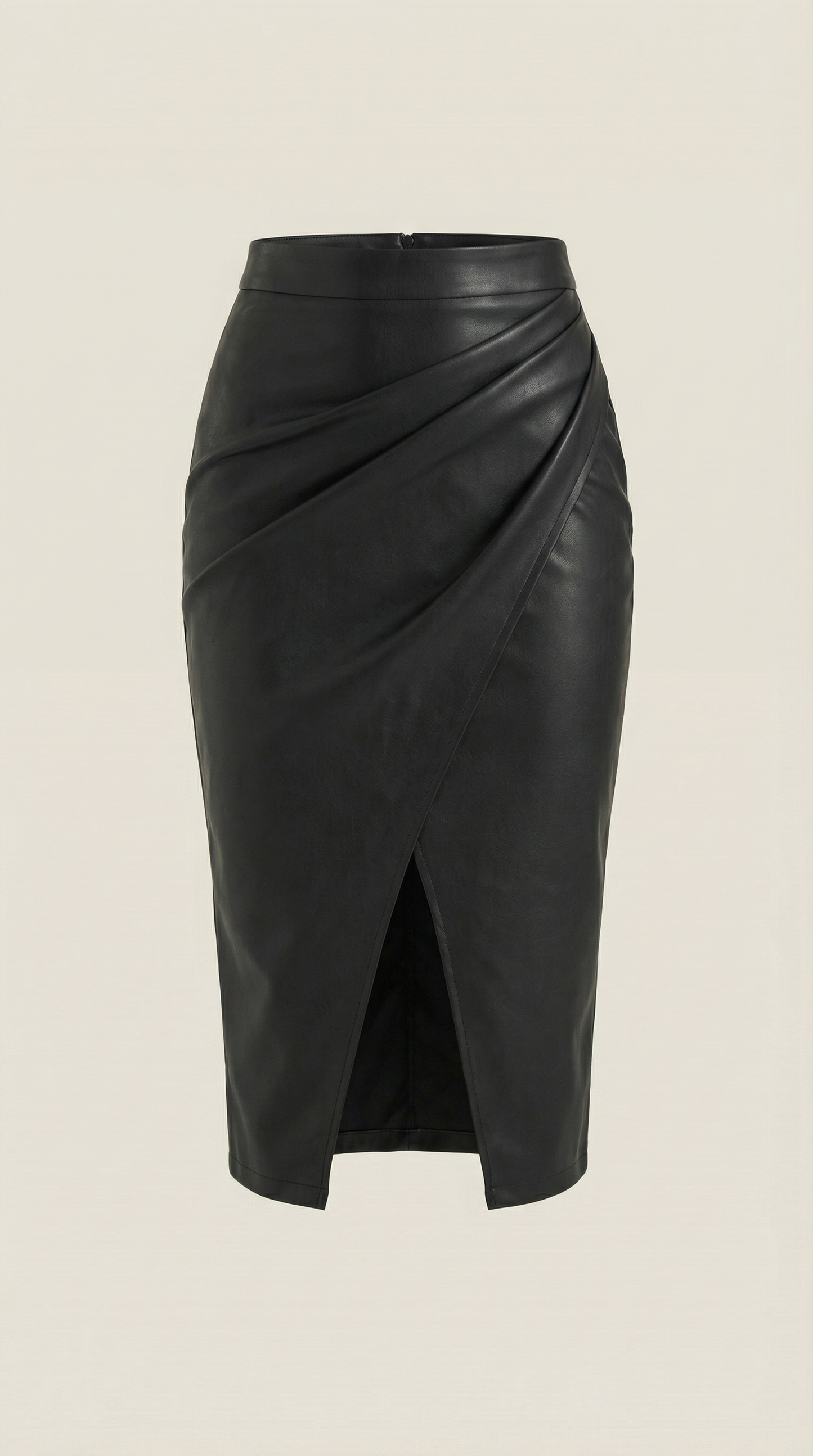 Femme Jupe midi avec drapé et fente frontale 7
