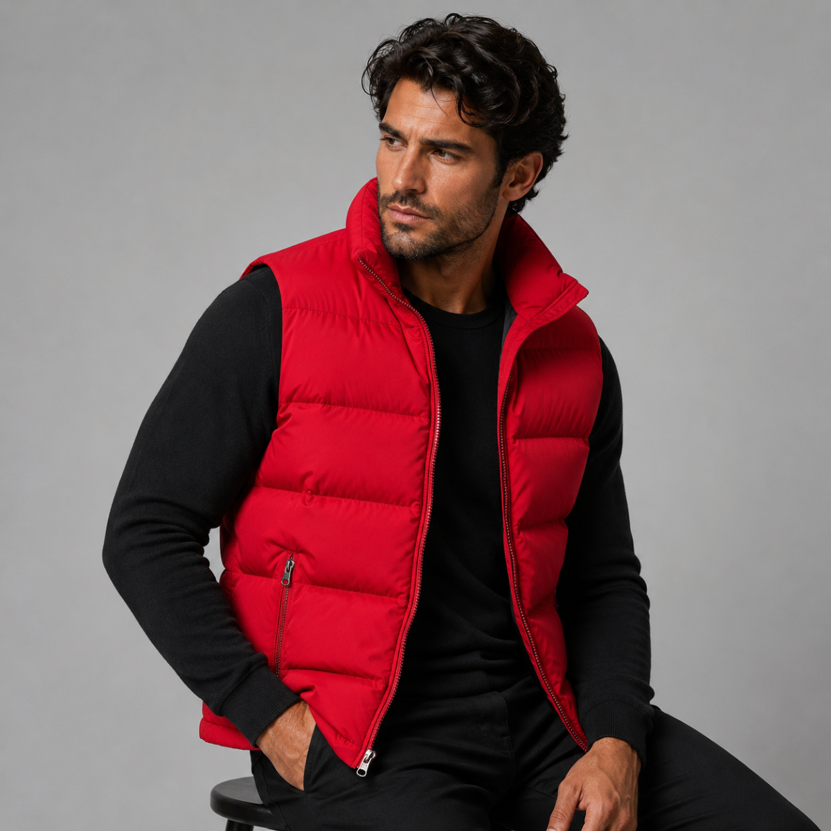 Gilet Puffer Rembourré pour Homme avec Poches Zippées 11